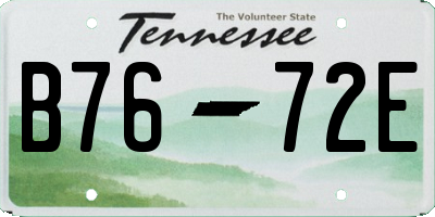 TN license plate B7672E