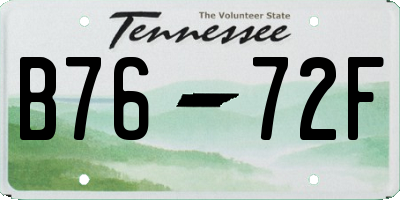 TN license plate B7672F