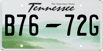 TN license plate B7672G