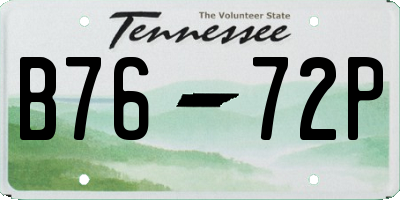 TN license plate B7672P