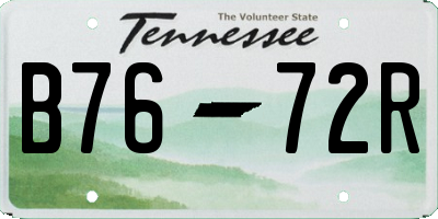 TN license plate B7672R