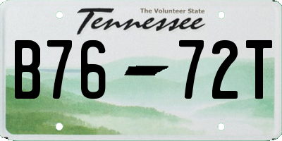 TN license plate B7672T