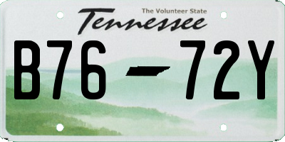 TN license plate B7672Y