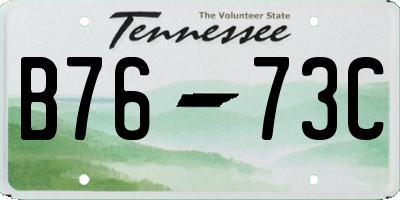 TN license plate B7673C