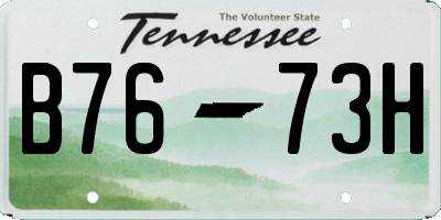 TN license plate B7673H