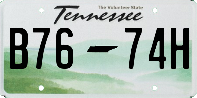 TN license plate B7674H