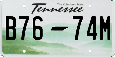 TN license plate B7674M