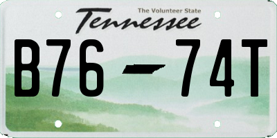 TN license plate B7674T