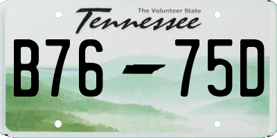 TN license plate B7675D