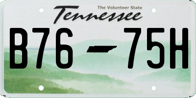 TN license plate B7675H