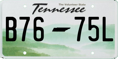 TN license plate B7675L
