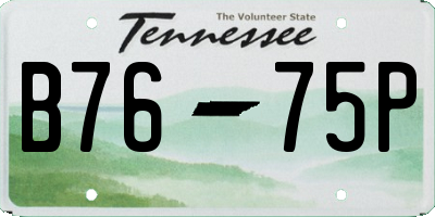 TN license plate B7675P