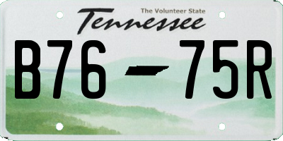 TN license plate B7675R