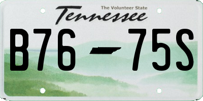 TN license plate B7675S