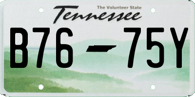 TN license plate B7675Y