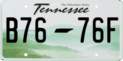 TN license plate B7676F