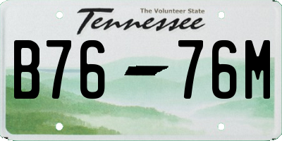 TN license plate B7676M