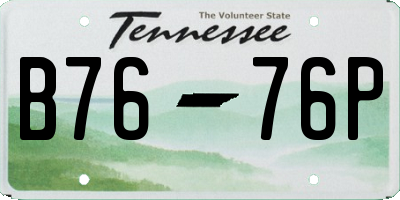TN license plate B7676P