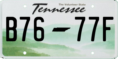 TN license plate B7677F