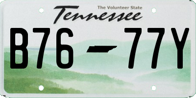 TN license plate B7677Y