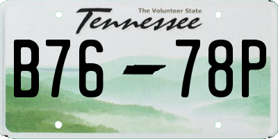 TN license plate B7678P