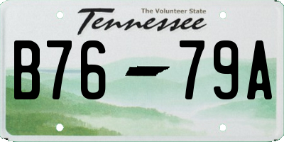 TN license plate B7679A