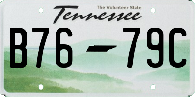 TN license plate B7679C