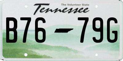 TN license plate B7679G