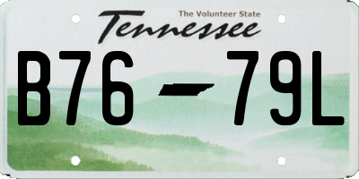 TN license plate B7679L