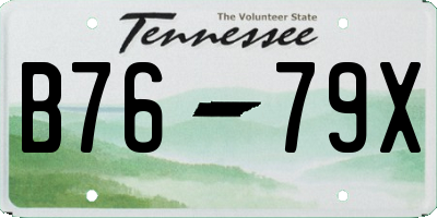 TN license plate B7679X