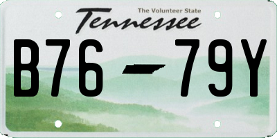 TN license plate B7679Y