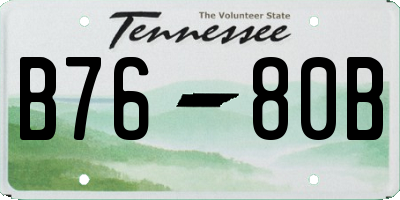 TN license plate B7680B