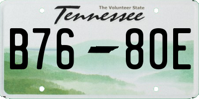 TN license plate B7680E