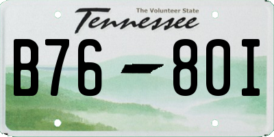TN license plate B7680I