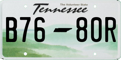 TN license plate B7680R