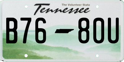 TN license plate B7680U