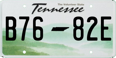 TN license plate B7682E