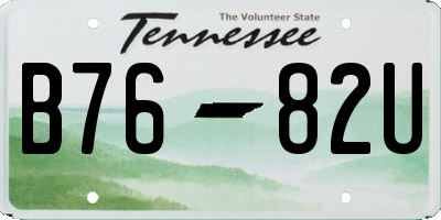 TN license plate B7682U