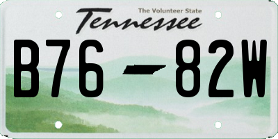 TN license plate B7682W