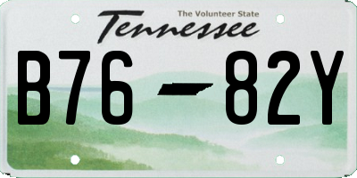 TN license plate B7682Y
