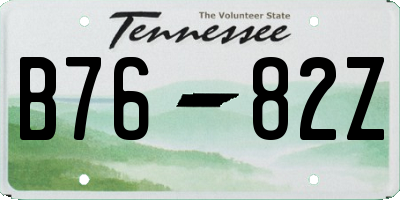 TN license plate B7682Z