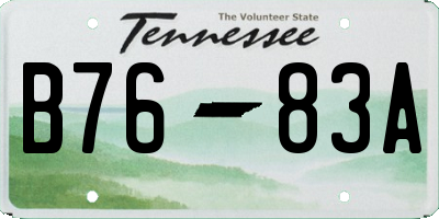 TN license plate B7683A
