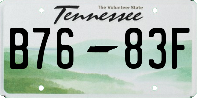 TN license plate B7683F