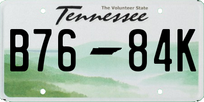 TN license plate B7684K
