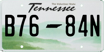 TN license plate B7684N