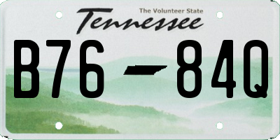 TN license plate B7684Q