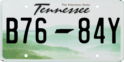 TN license plate B7684Y