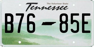 TN license plate B7685E