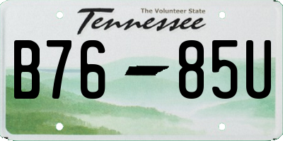 TN license plate B7685U