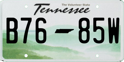 TN license plate B7685W